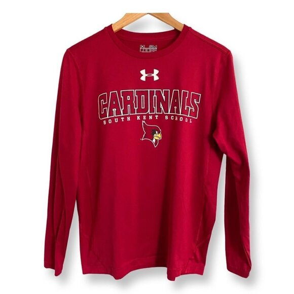 Under Armour Heatgear Cardinals South Kent School. Long Sleeve. Red. Small - Picture 1 of 11